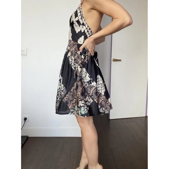 ACNE Studios Black Tan Printed Ballerina Silk Backless Dress 2010 34 (XS) - Picture 4 of 16